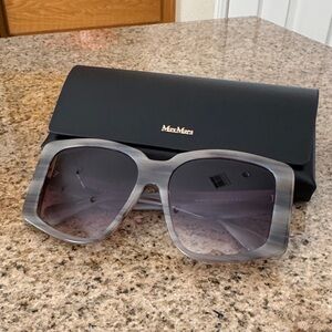 MaxMara GLIMPSE ACETATE BUTTERFLY SUNGLASSES IN BEIGE VIOLET NEW